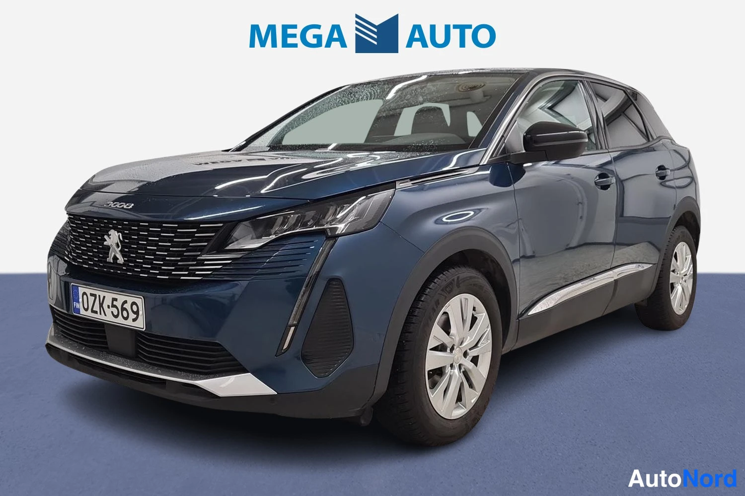 Sininen Peugeot 3008 2022, etuviisto, keula vasemmalle, kuva 2