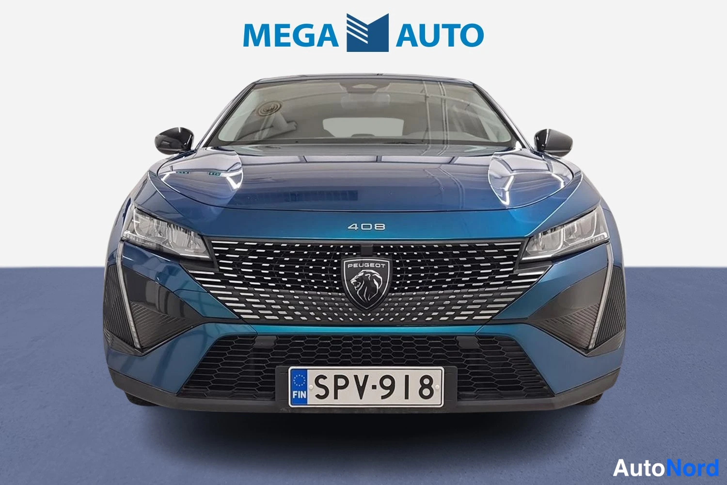 Sininen Peugeot 408 2024, edestä, kuva 2