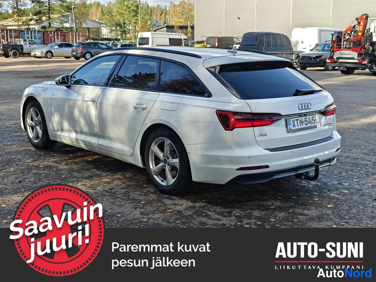 Valkoinen Audi A6 2022, takaviisto, kuva 2