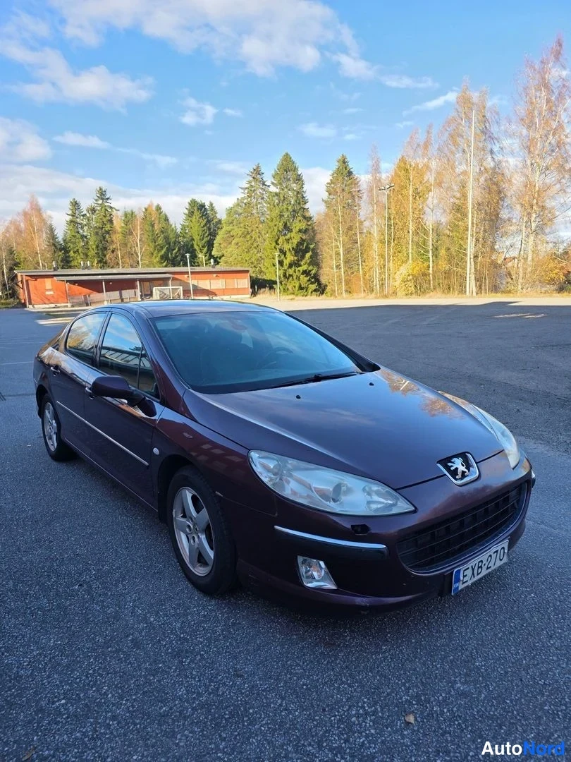 Violetti Peugeot 407 2004, etuviisto, keula oikealle, kuva 2