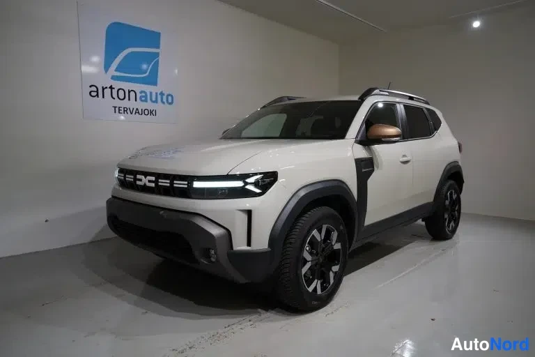 Vit Dacia Duster 2026, snett framifrån, fronten åt vänster, bild 5