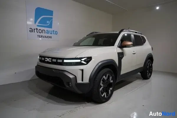 Vit Dacia Duster 2026, snett framifrån, fronten åt vänster, bild 6
