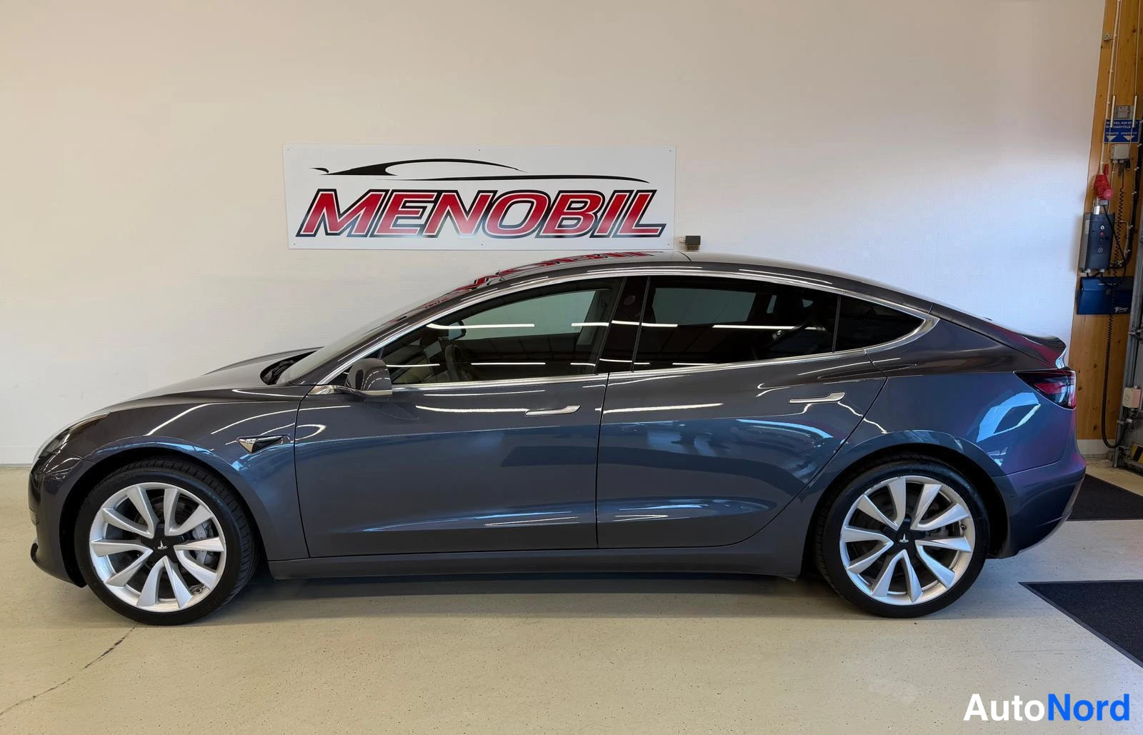 Grey Tesla Model 3 2020, side, photo 5