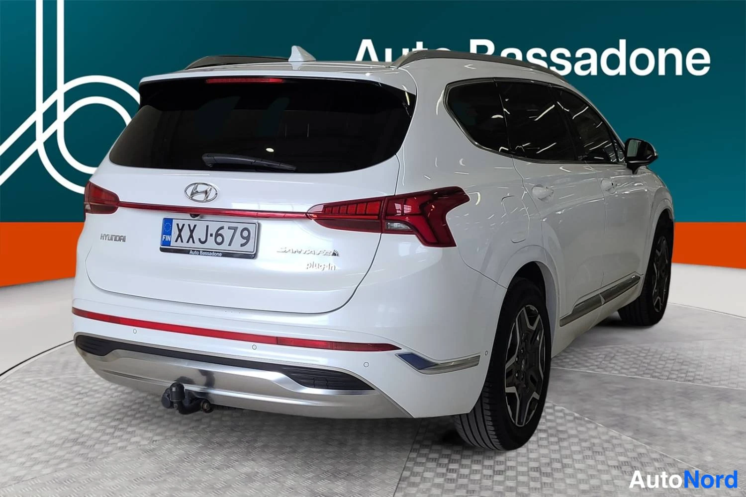 Valkoinen Hyundai Santa fe 2021, takaviisto, kuva 7