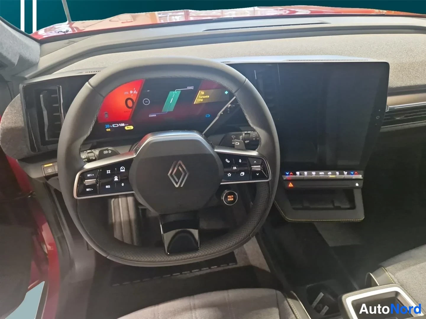 Punainen Renault Scenic E-Tech electric 2026, ohjaamo, kuva 11