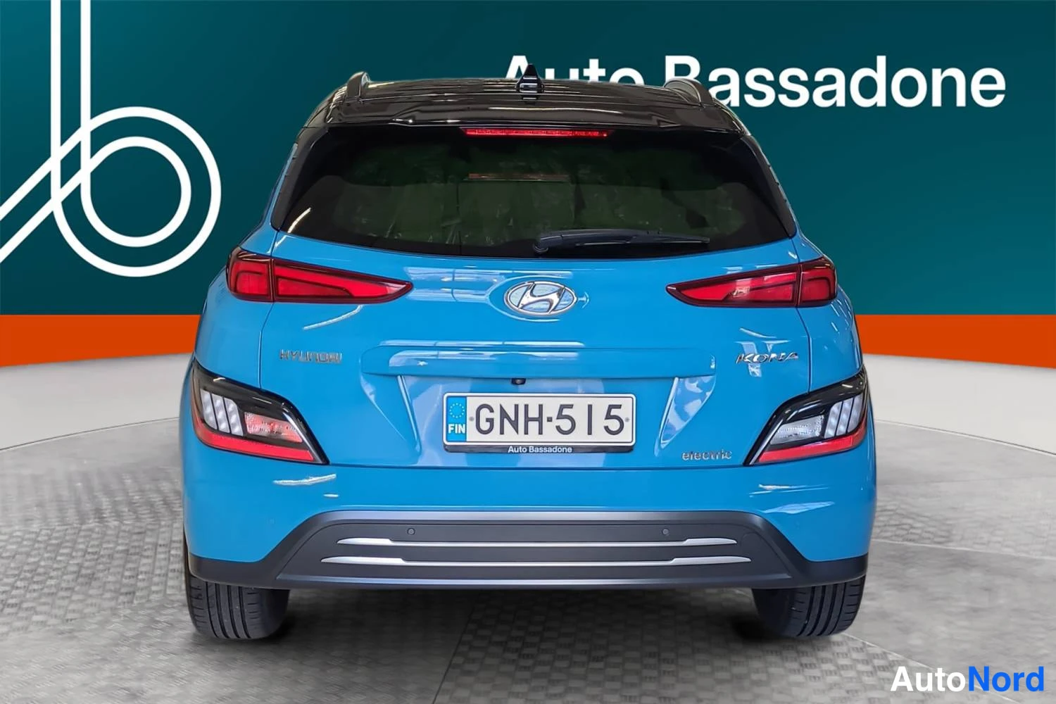 Sininen Hyundai Kona electric 2021, takaa, kuva 8