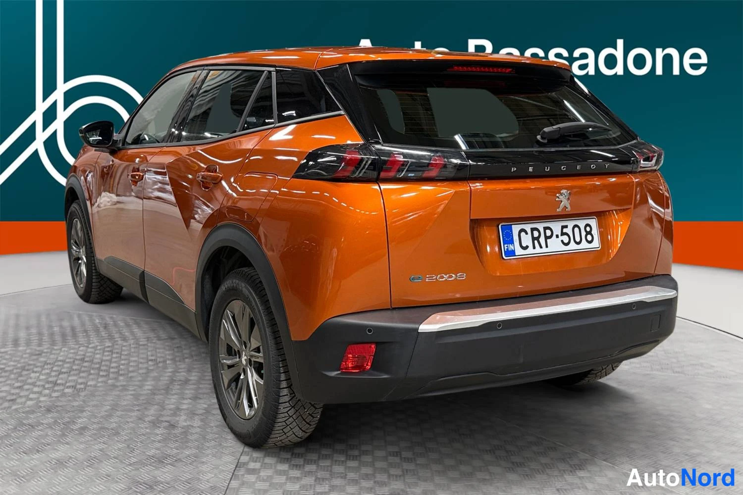 Oranssi Peugeot E-2008 2023, takaviisto, kuva 6