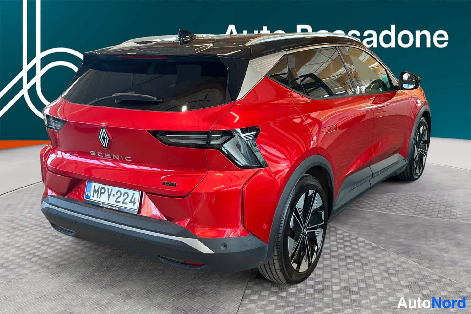 Punainen Renault Scenic E-Tech electric 2024, takaviisto, kuva 7