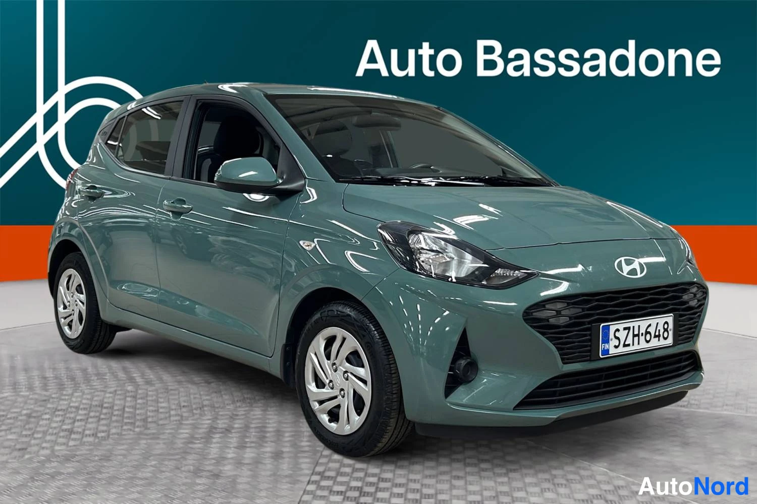 Vihreä Hyundai I10 2025, etuviisto, keula oikealle, kuva 3