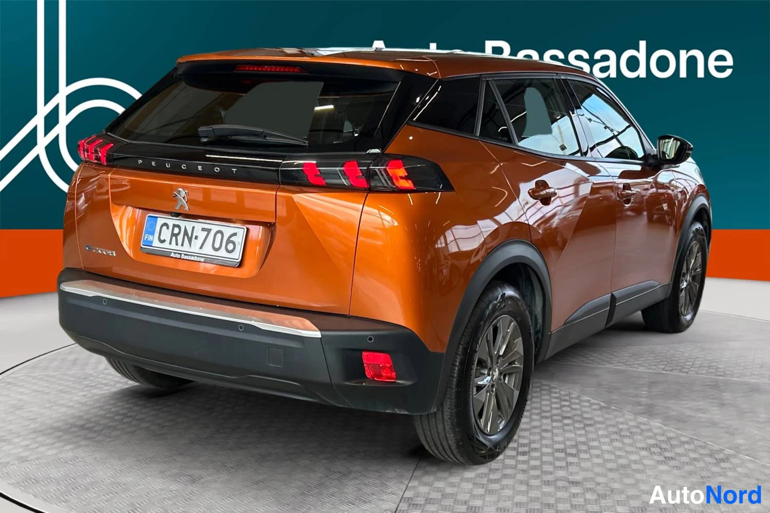 Oranssi Peugeot E-2008 2023, takaviisto, kuva 8
