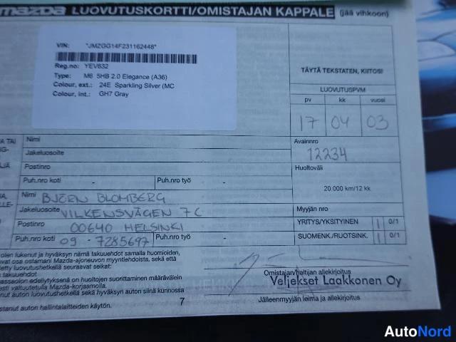Hopea Mazda 6 2003, asiakirja, kuva 31