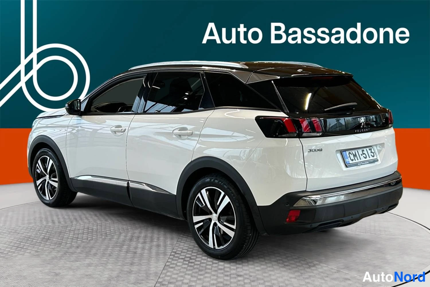 Valkoinen Peugeot 3008 2019, takaviisto, kuva 7