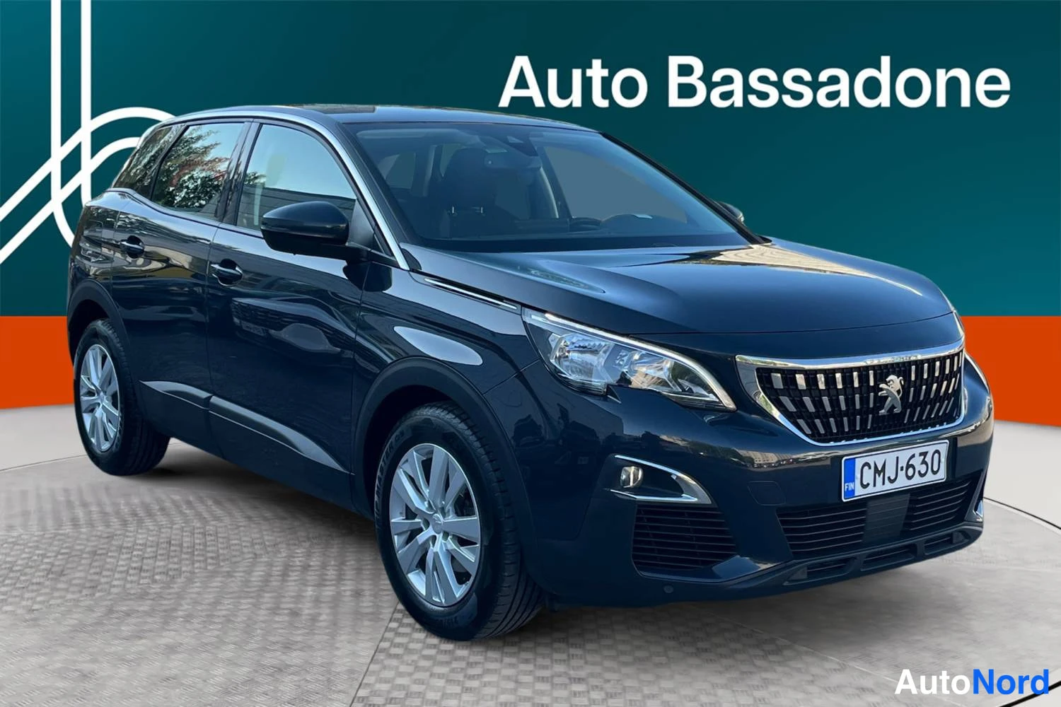 Musta Peugeot 3008 2019, etuviisto, keula oikealle, kuva 2