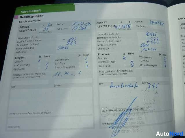 Sininen Mercedes-Benz E 270 CDI 2003, asiakirja, kuva 15