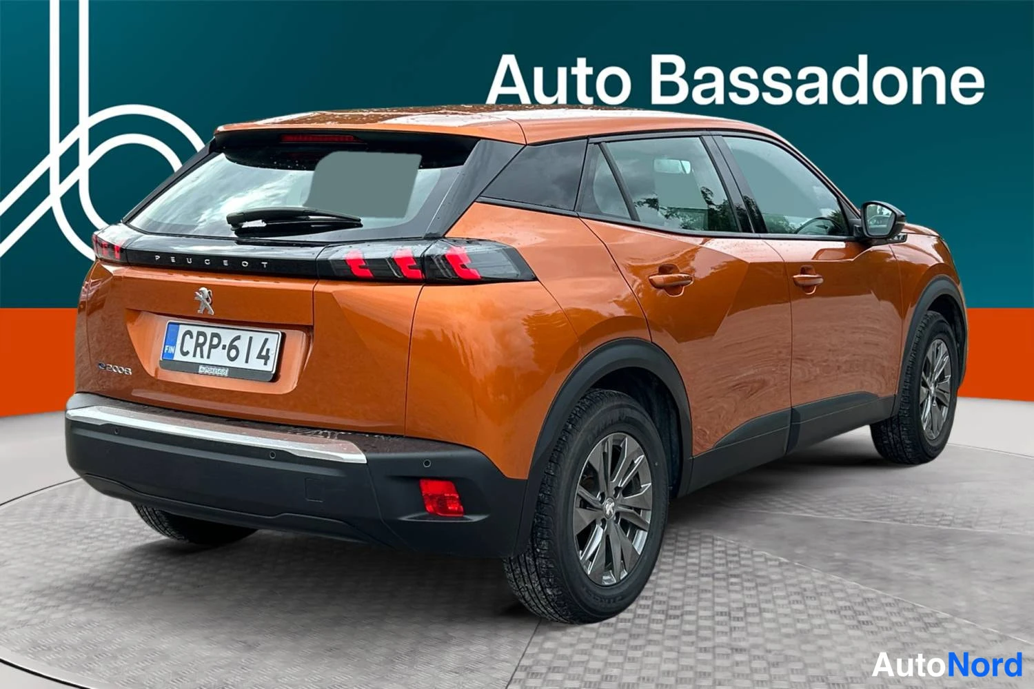 Oranssi Peugeot E-2008 2023, takaviisto, kuva 8