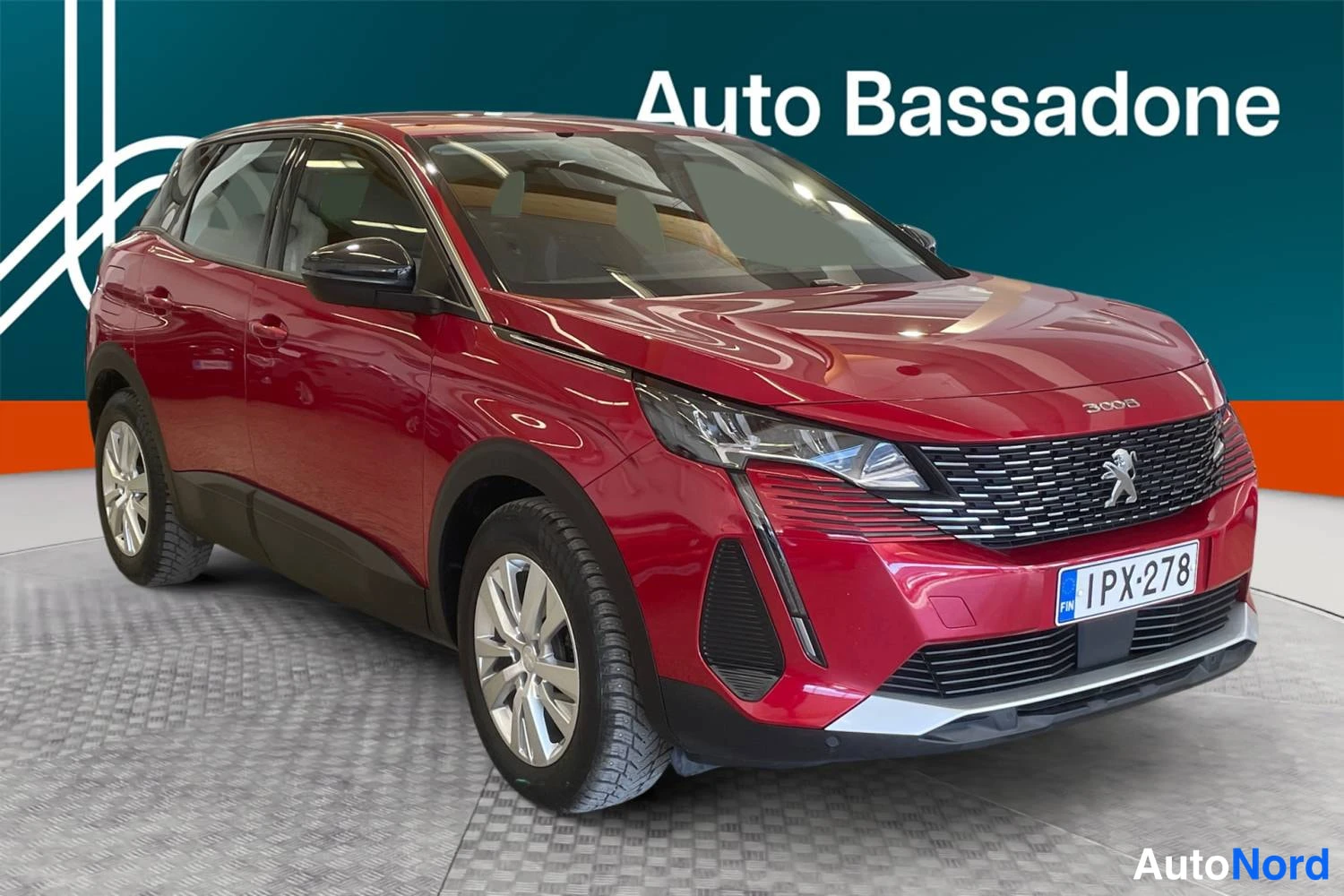 Punainen Peugeot 3008 2022, etuviisto, keula oikealle, kuva 2