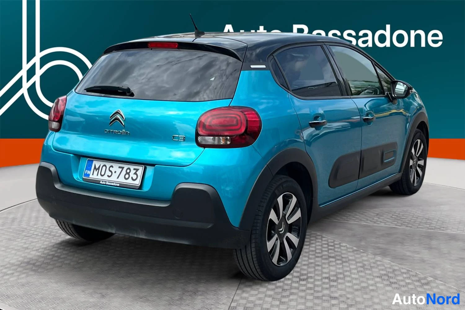 Sininen Citroen C3 2022, takaviisto, kuva 7