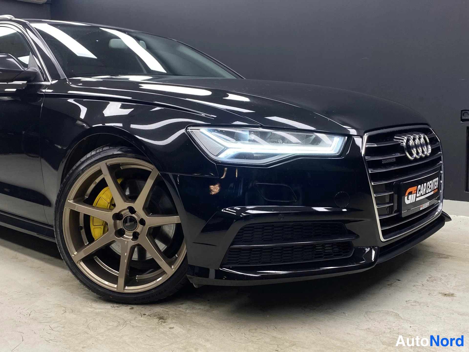 Musta Audi A6 2016, etuviisto, keula oikealle, kuva 3