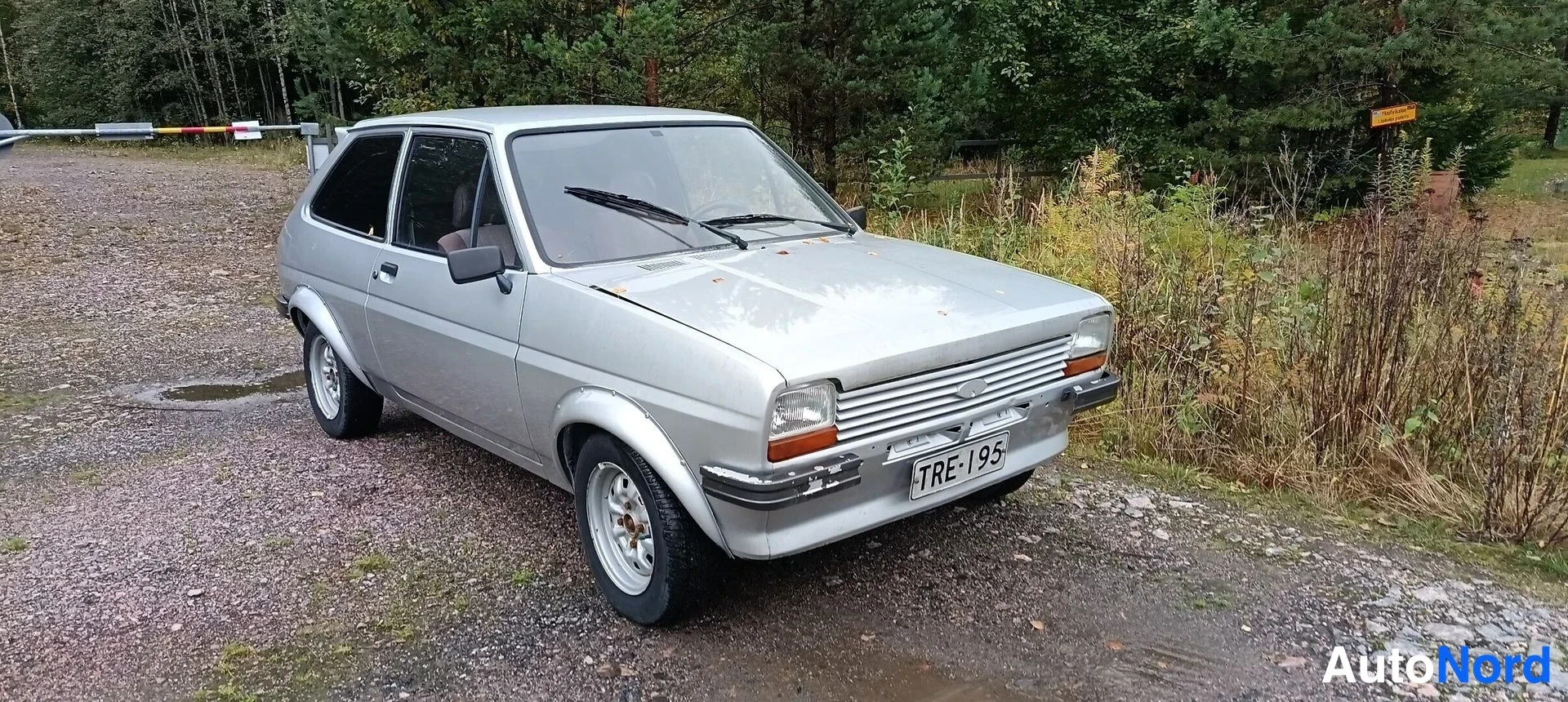 Hopea Ford Fiesta 1981, etuviisto, keula oikealle, kuva 2