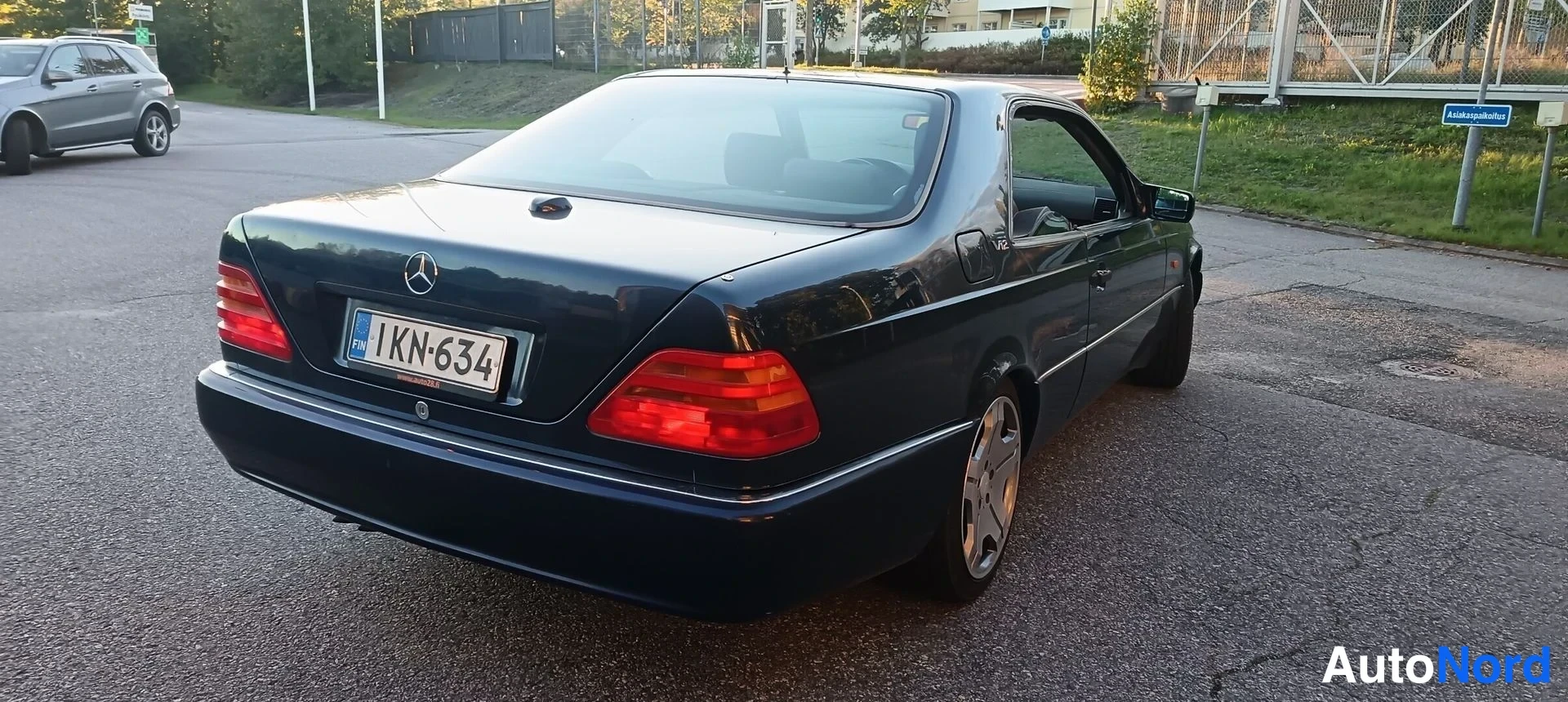 Sininen Mercedes-Benz CL 600 1996, takaa, kuva 9