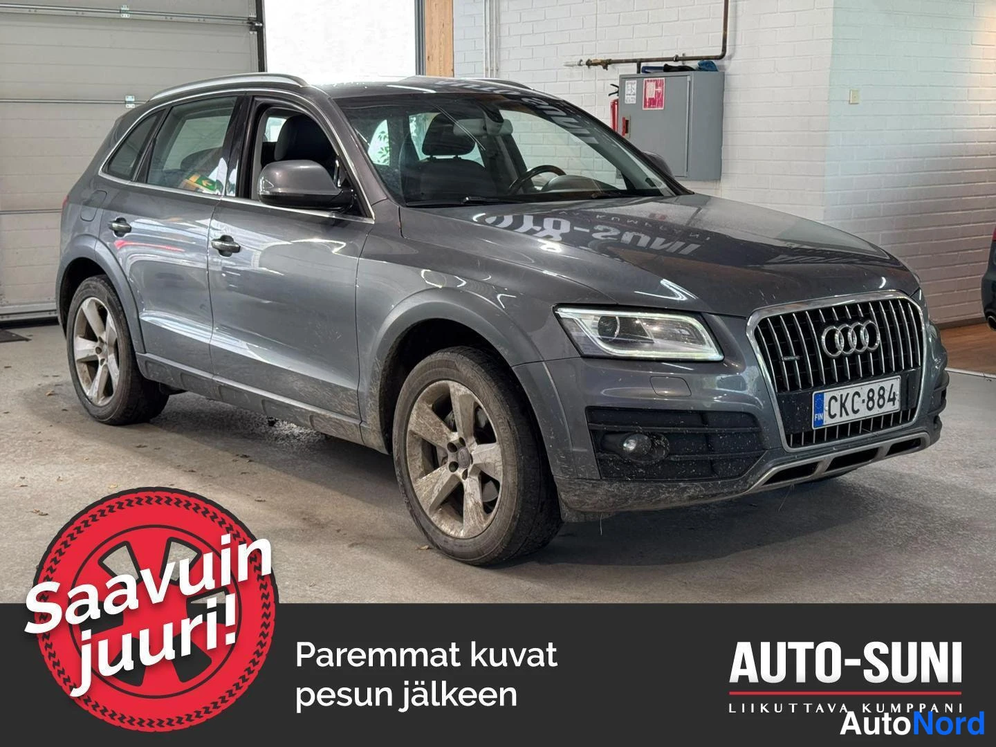 Harmaa Audi Q5 2016, etuviisto, keula oikealle, kuva 2