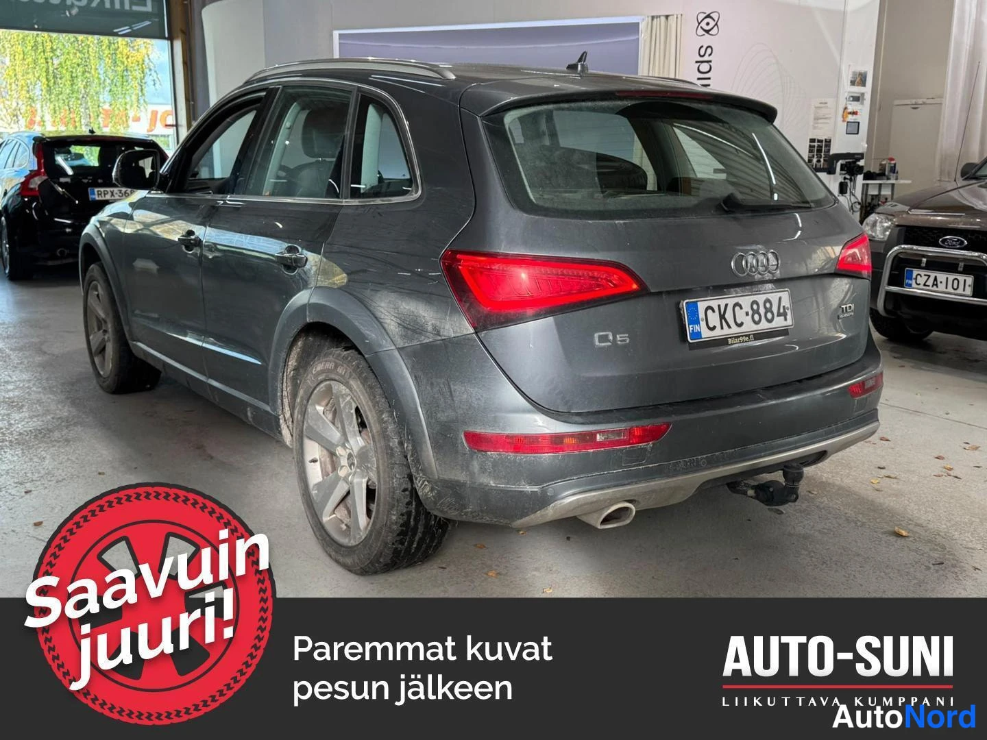 Harmaa Audi Q5 2016, takaviisto, kuva 4