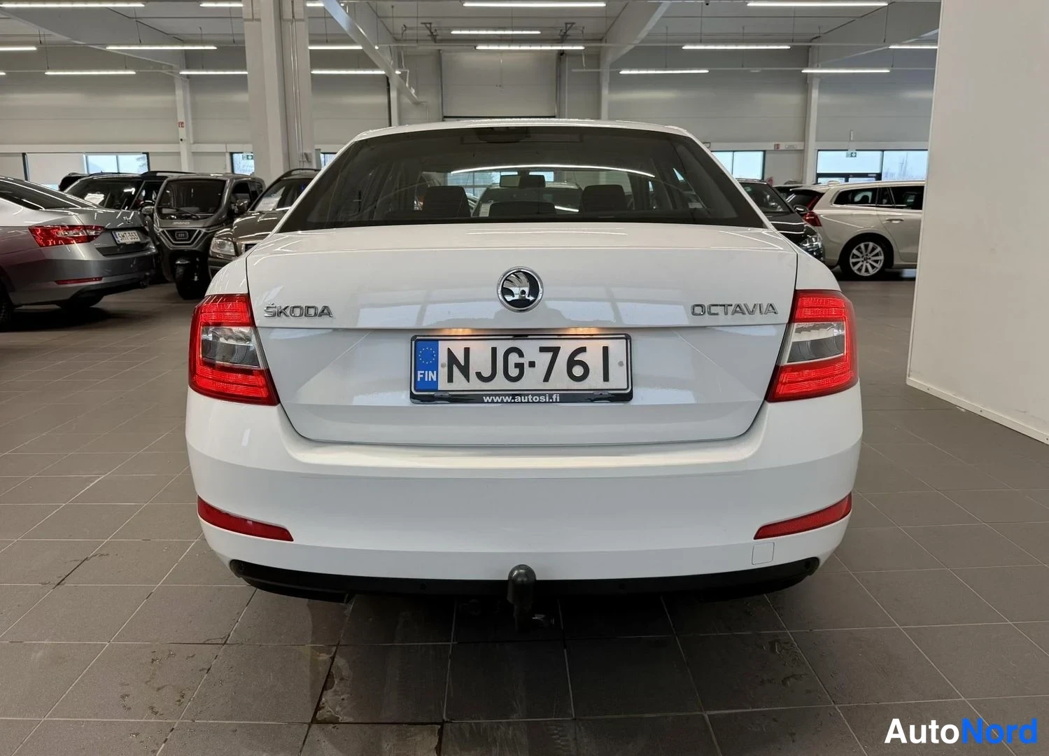 Valkoinen Skoda Octavia 2013, takaa, kuva 6
