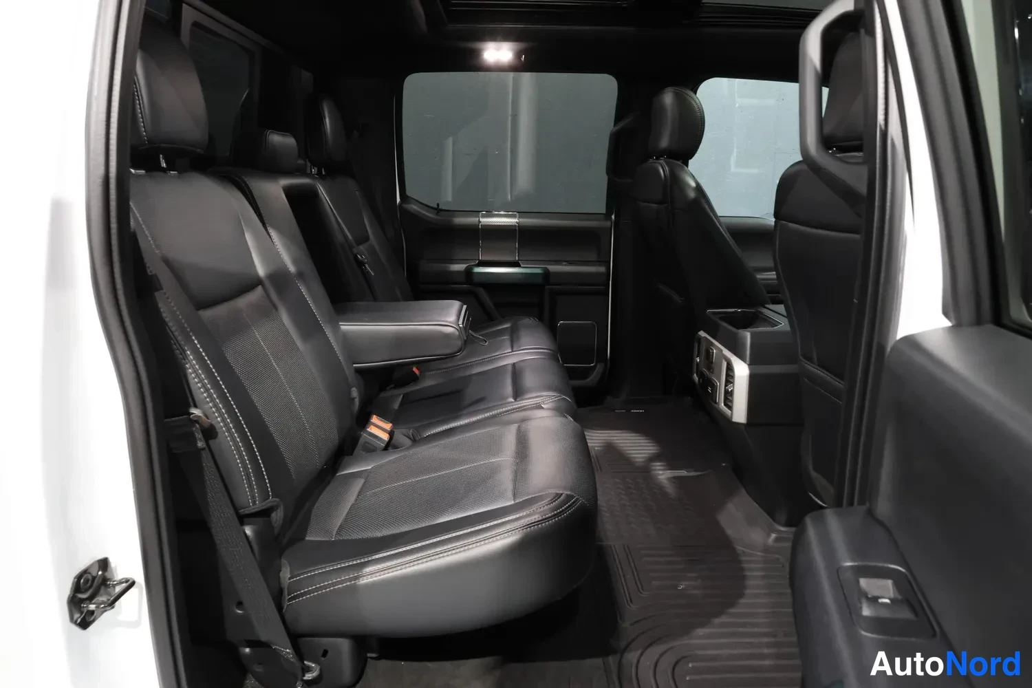 White Ford F150 valkoisena 2019, rear seats, photo 22