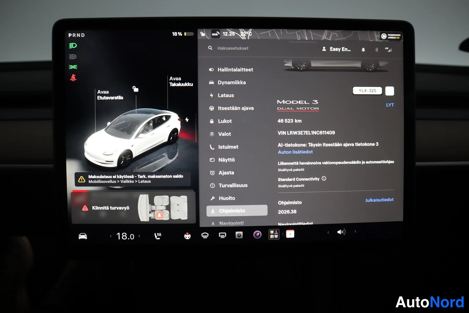 Valkoinen Tesla Model 3 2022, yksityiskohta, kuva 18
