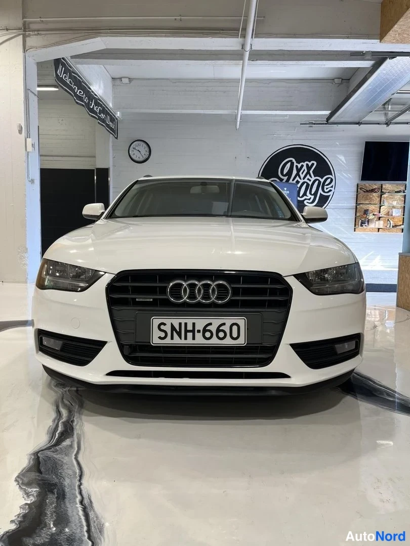 Valkoinen Audi A4 2012, edestä, kuva 3