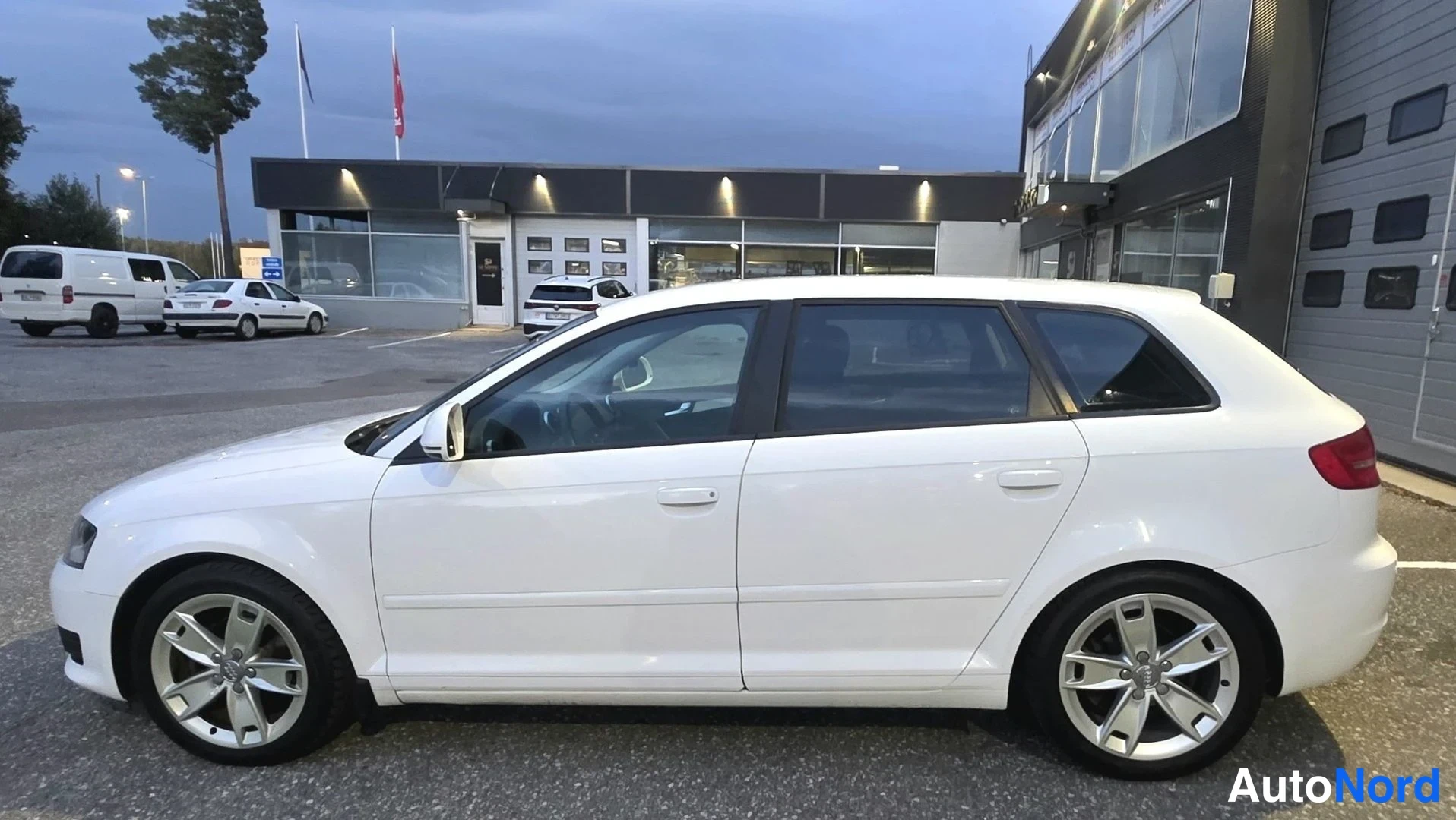 Valkoinen Audi A3 Sportback 2009, takaviisto, kuva 17