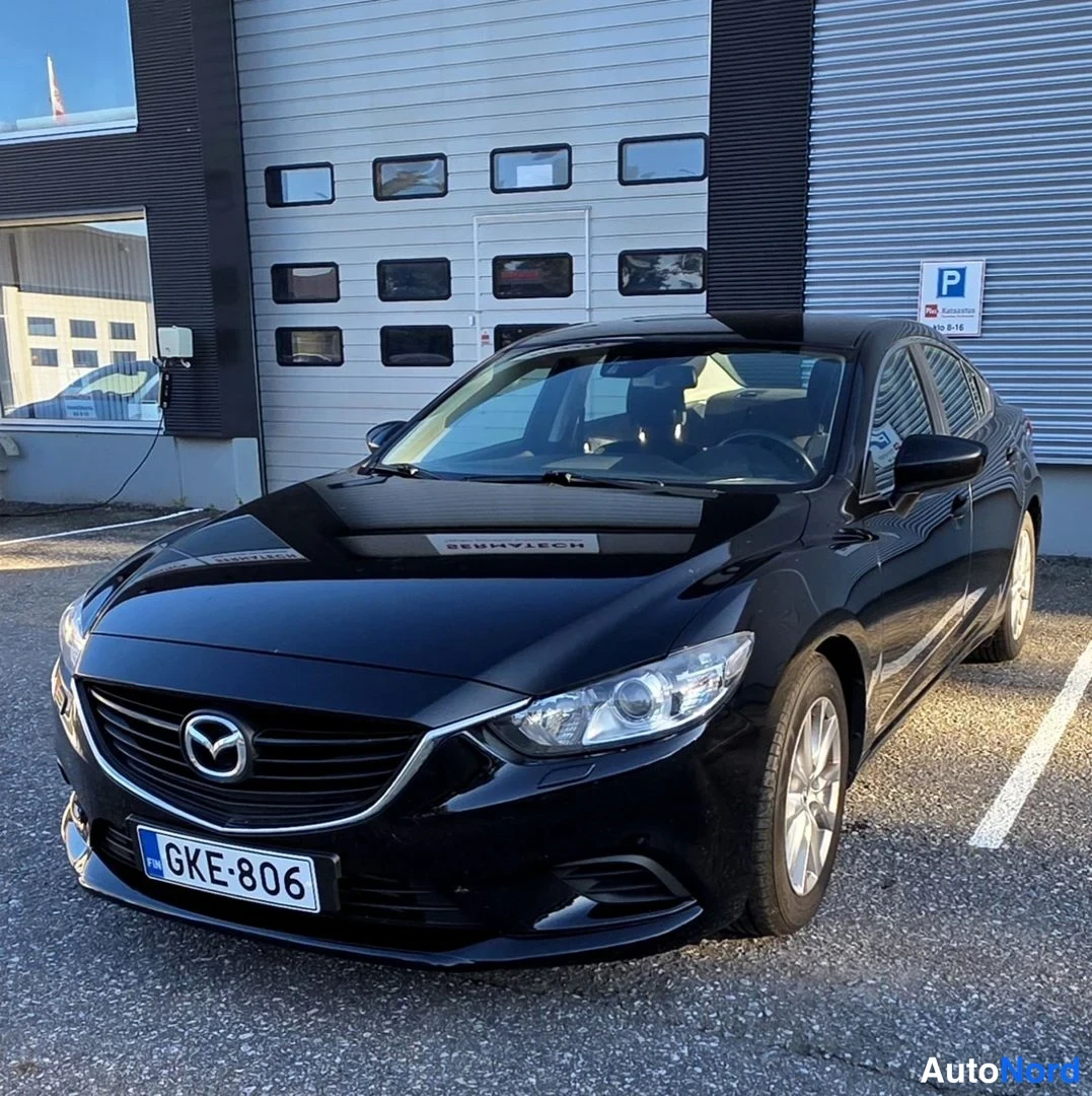 Musta Mazda 6 2014, etuviisto, keula vasemmalle, kuva 3