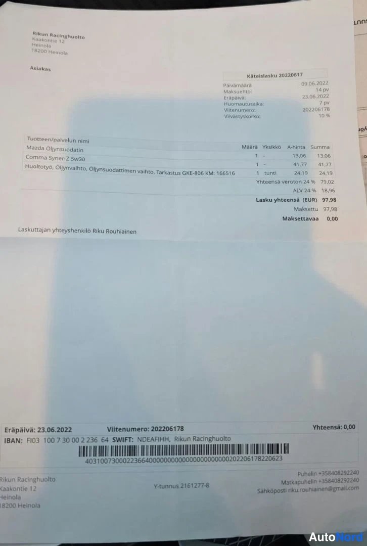 Musta Mazda 6 2014, asiakirja, kuva 28