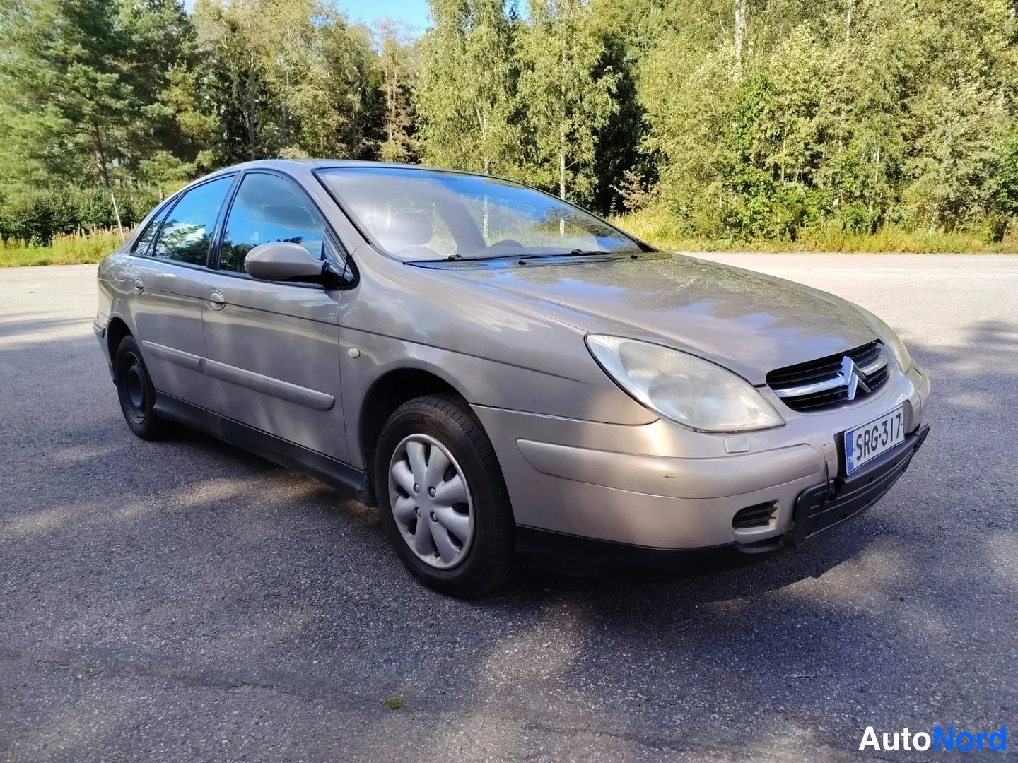 Beige Citroen C5 2004, etuviisto, keula oikealle, kuva 2