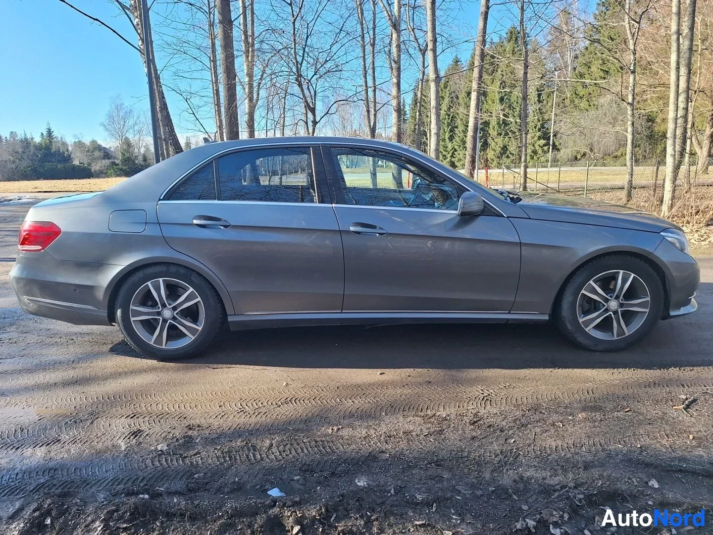 Harmaa Mercedes-Benz E 200 BlueTEC 2016, takaviisto, kuva 5