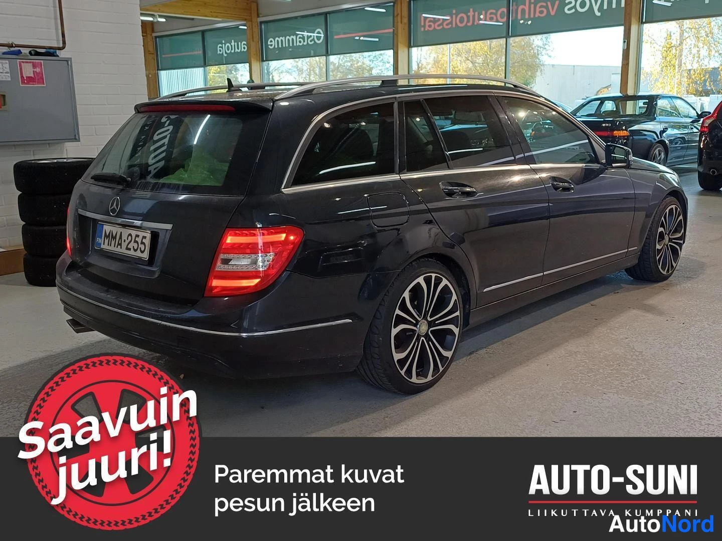 Harmaa Mercedes-Benz C 2013, takaviisto, kuva 4