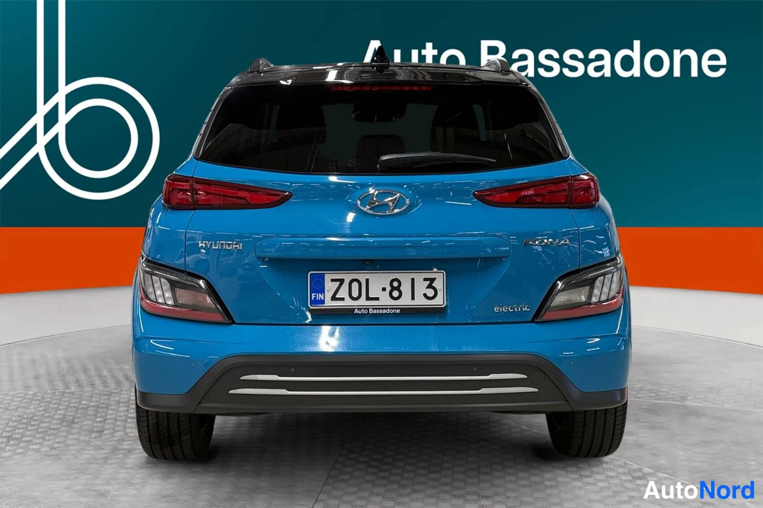 Sininen Hyundai Kona electric 2022, takaa, kuva 8