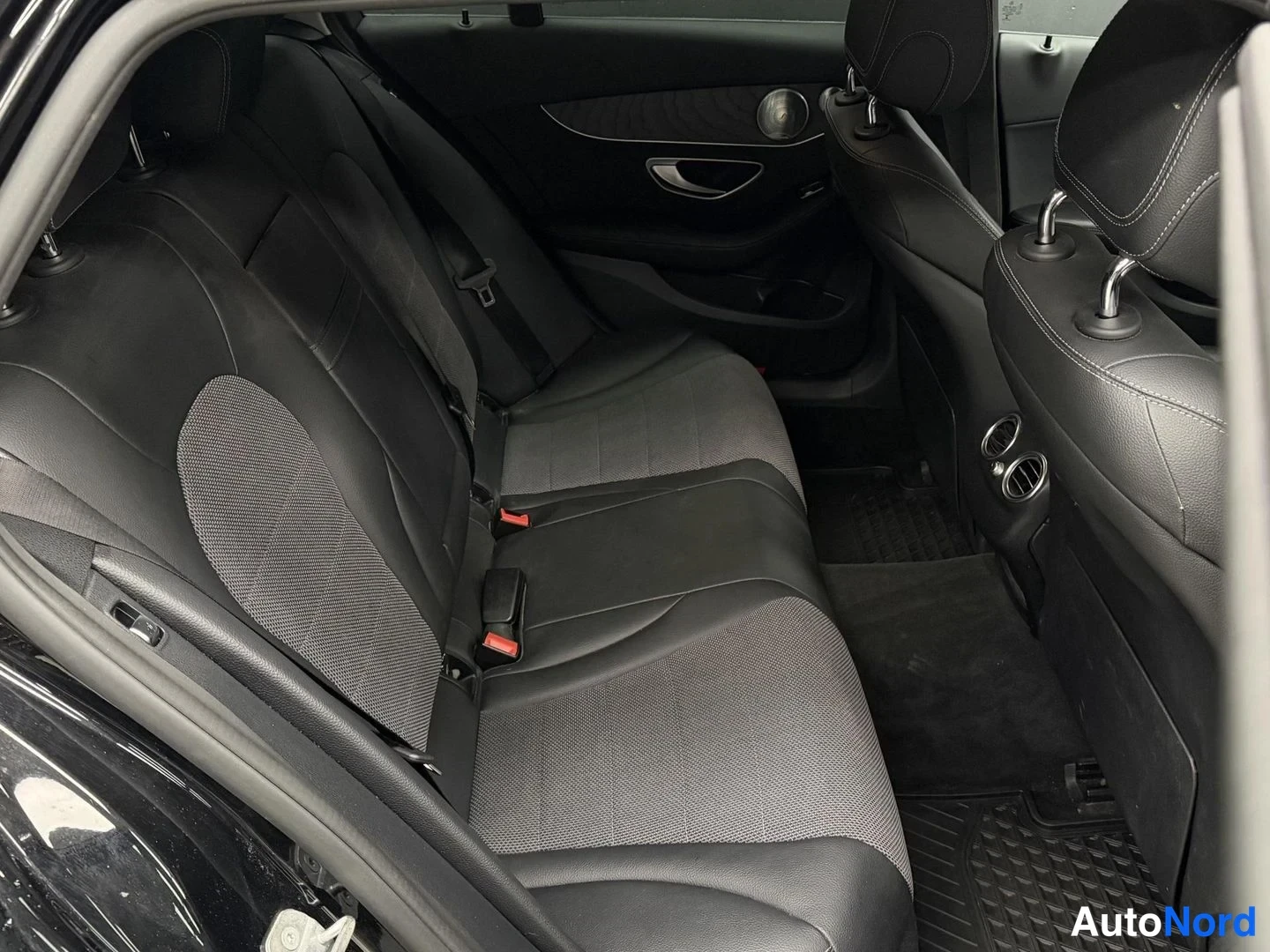 Black Mercedes-Benz C 350 e 2017, rear seats, photo 14