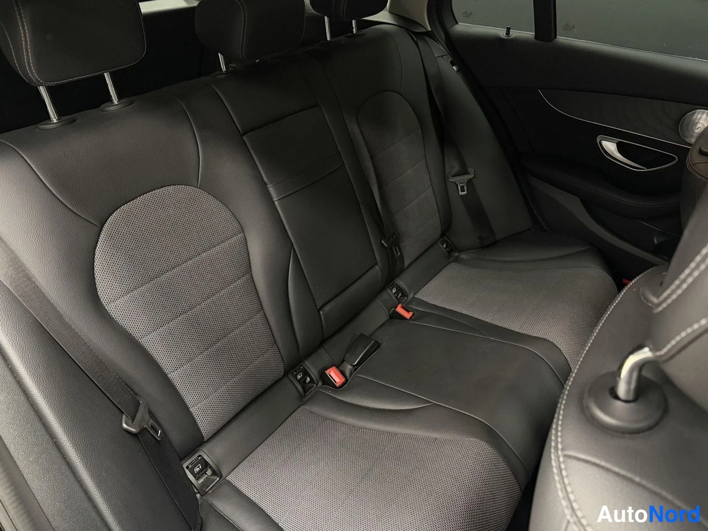Black Mercedes-Benz C 350 e 2017, rear seats, photo 15