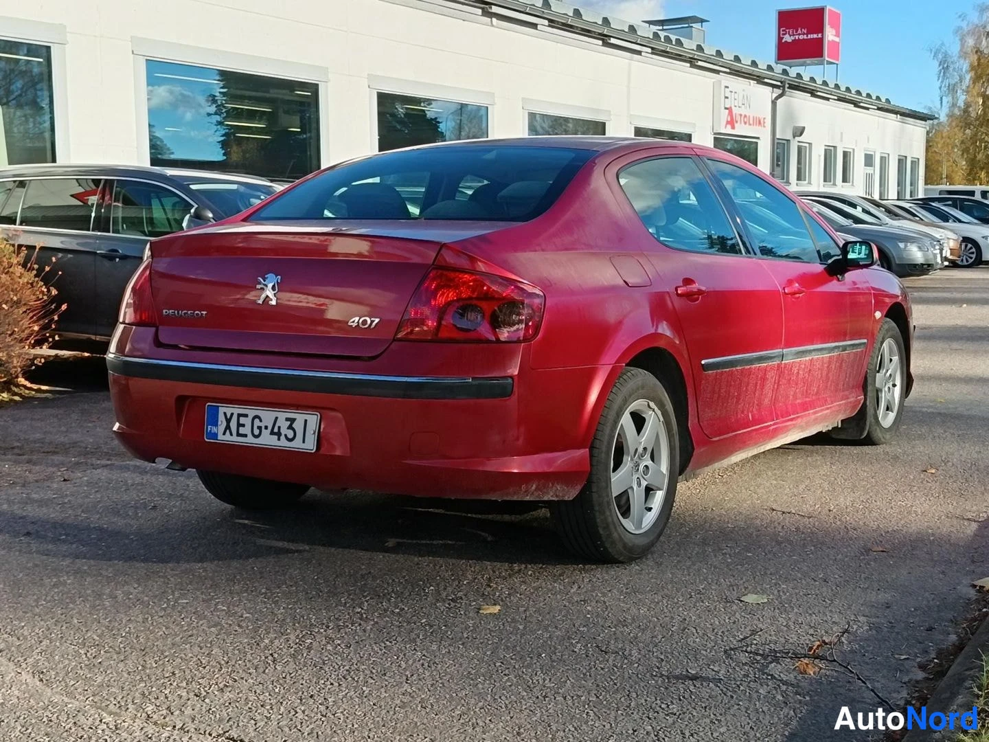 Punainen Peugeot 407 2004, takaviisto, kuva 3