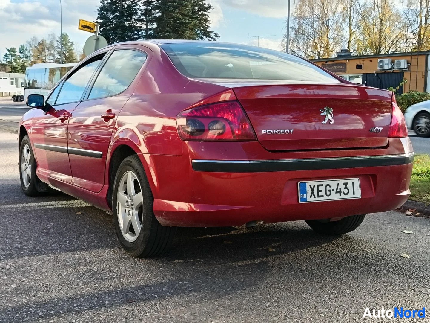 Punainen Peugeot 407 2004, takaviisto, kuva 4