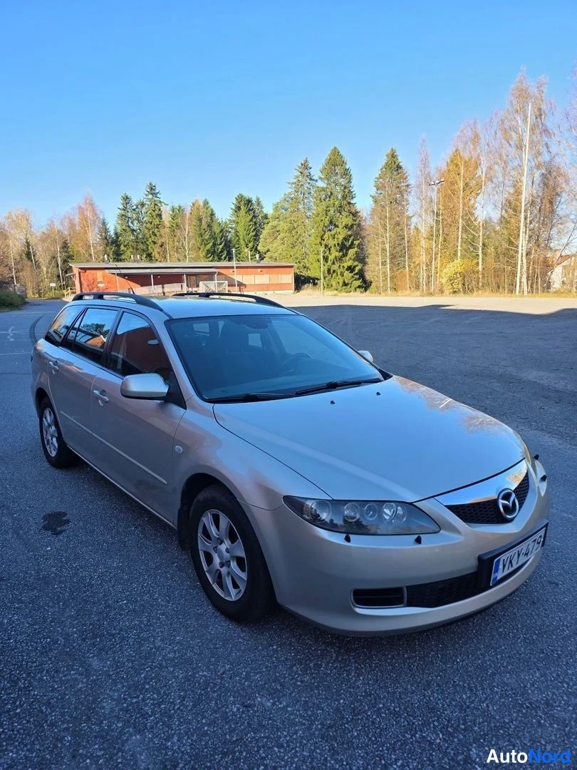 Beige Mazda 6 2007, etuviisto, keula oikealle, kuva 2