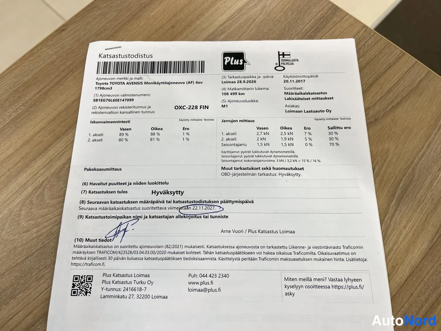 Sininen Toyota Avensis 2017, asiakirja, kuva 39