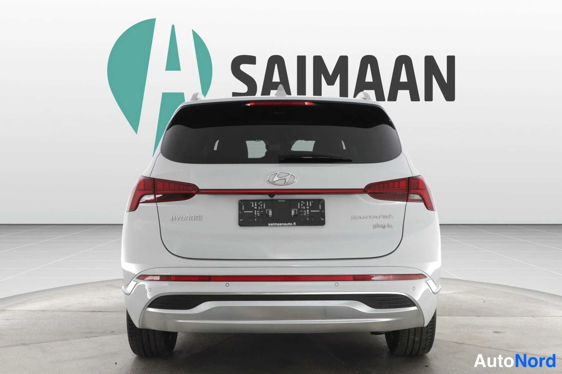 Valkoinen Hyundai Santa Fe 2022, takaa, kuva 8