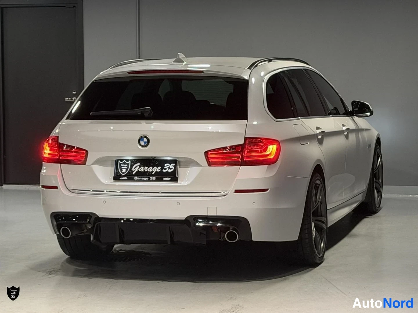 Valkoinen BMW 535d xDrive 2016, takaviisto, kuva 8