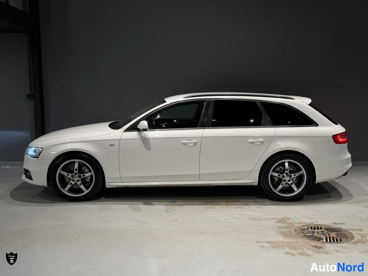 Valkoinen Audi A4 Avant 2014, etuviisto, keula vasemmalle, kuva 3