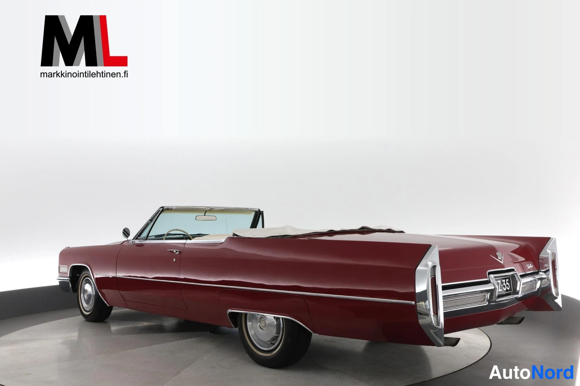 Punainen Cadillac De Ville Convertible 1966, takaviisto, kuva 8