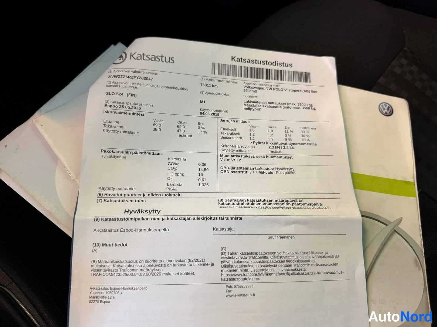 Sininen Volkswagen Polo 2015, asiakirja, kuva 22