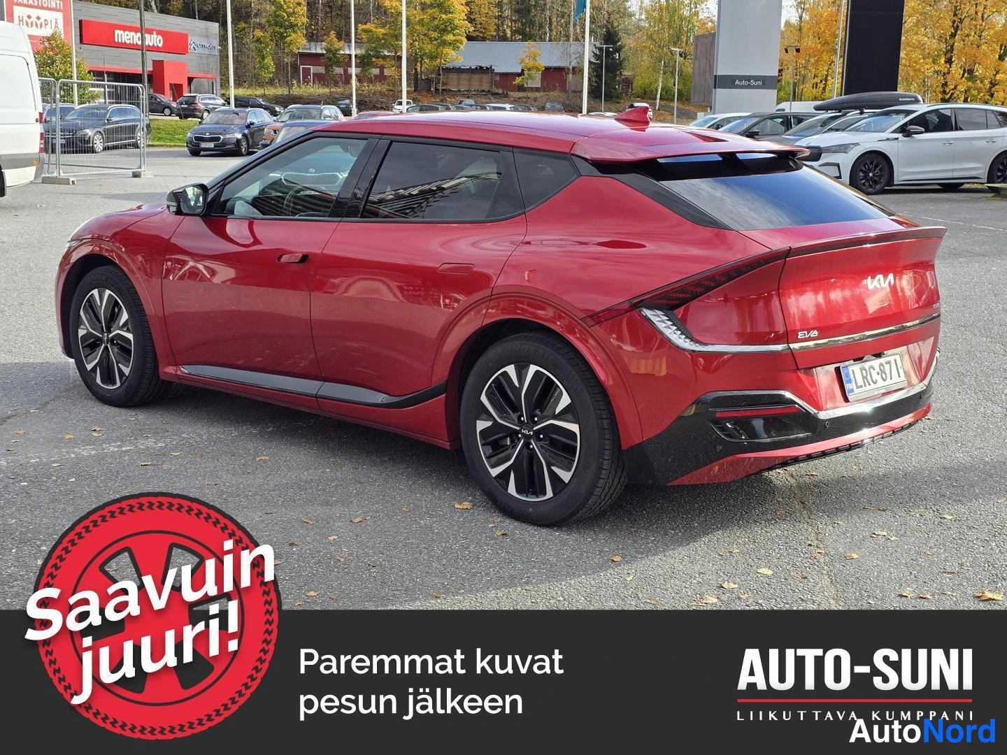 Punainen Kia EV6 2022, takaviisto, kuva 2