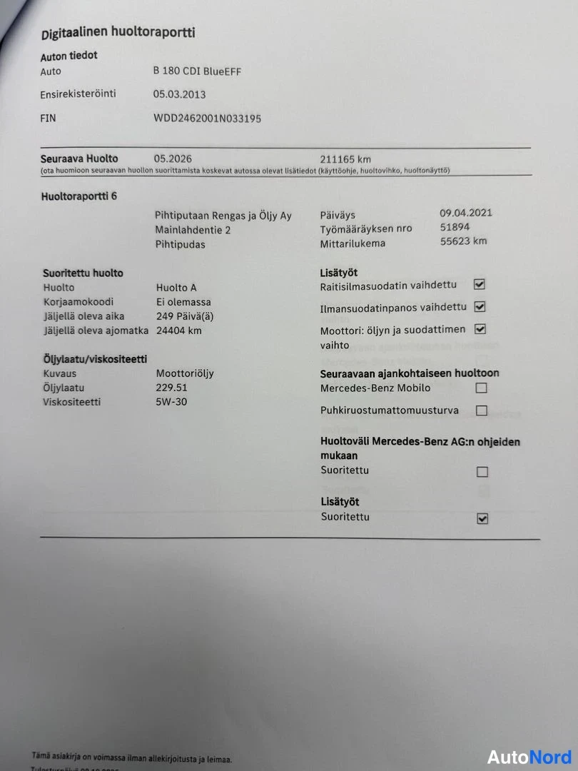 Hopea Mercedes-Benz B 2013, asiakirja, kuva 14